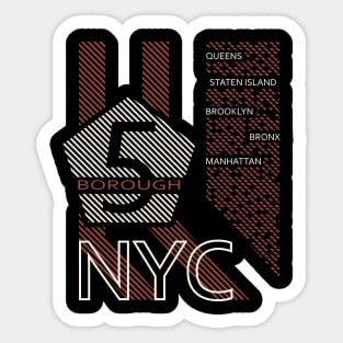 New York 5 borough Sticker
